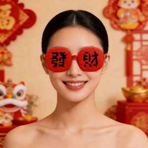 Lunettes de soleil unisexe à monture PC et verres AC, style « Get Rich New Year Prosperity Flip On », avec miroir décoratif intégral - Product Image 2