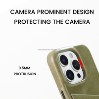 Étui de téléphone en cuir véritable antichoc avec porte-cartes pour iPhone 15 16 17, fabrication en usine, vente en gros, design commercial