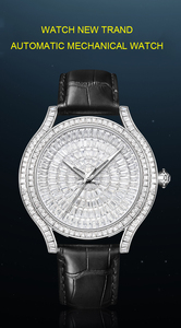 Nuevo Reloj de Lujo para Hombre Estilo Hip Hop, con Esfera Completamente Adornada con Diamantes de Imitación, Reloj Mecánico Automático con Diamantes - Product Image 3