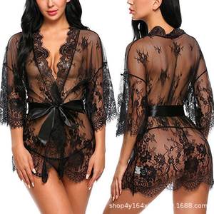 Robes de nuit en dentelle <span class=keywords><strong>Nues</strong></span> pour femme Vêtements de nuit pour <span class=keywords><strong>femmes</strong></span> Robes de soirée Style Lingerie sexy pour <span class=keywords><strong>femmes</strong></span> - Product Image 2