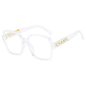 Chanfl Square <b>Frame</b> Glasses <b>Black</b> Coated Lenses Anti Blue Light Women's Fashion Eyewear - Product Image 3
