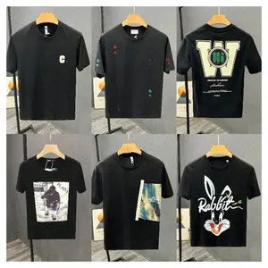 Moda 2024 yaz tshirt pamuk kısa kollu t-shirt erkekler baskılı seul erkekler Tshirt rahat üst gömlek yaz Tees Tops