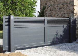 Conceptions de porte principale en aluminium pour maison et jardin sur mesure barrière de jardin en métal enduit de poudre découpée au <span class=keywords><strong>laser</strong></span> porte coulissante automatique pour villa - Product Image 4