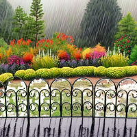 Clôture de jardin en métal thermolaqué en gros, panneaux décoratifs en fer 60x55 cm noirs pour parterres de fleurs et espaces extérieurs