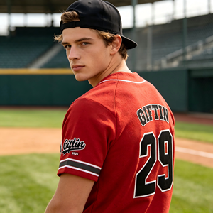 Camiseta Deportiva de Béisbol a Rayas de Manga Corta para Hombre, Diseño Personalizado con Logotipo y Color, Venta al Por Mayor de Fábrica ODM - Product Image 4