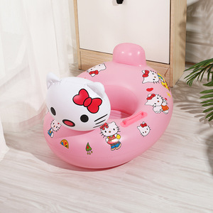 Bouée gonflable pour enfants, motif cygne noir de dessin animé, en PVC standard, pour parc aquatique - Product Image 6