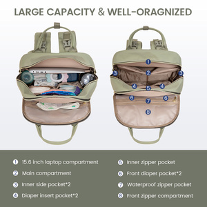 Bolsa <span class=keywords><strong>de</strong></span> Pañales LOVEVOOK <span class=keywords><strong>de</strong></span> Gran Capacidad con Cambiador <span class=keywords><strong>para</strong></span> Mamá y Papá, con Hebillas <span class=keywords><strong>para</strong></span> Cochecito, Mochila Impermeable <span class=keywords><strong>de</strong></span> Alta Calidad - Product Image 2