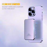Banque d'alimentation sans fil magnétique 15W Charge rapide 5000mAh 10000mAh Chargeur portable ultra fin pour téléphones iPhone Android