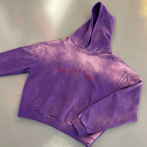 Felpa con Cappuccio di Design in Cotone 100% French Terry di Alta Qualità, Stile Vintage con Logo in Strass Personalizzato e Lavaggio Acido - Product Image 1