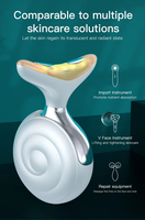 Masseur portable 3 en 1 pour le visage et le cou à micro-courant, raffermissant la peau, anti-rides, en matériau ABS, compatible avec les prises EU/UK