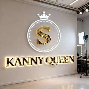 Custom Store Name Indoor <b>Outdoor</b> Signage 3d Letter Metal Sign Nail Salon Business Led <b>Wall</b> Logo 3d Sign Board for Shop Decor - Product Image 3