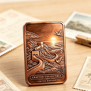 Moneda Coleccionable de Cobre Fino .999 de 1 Kg, Diseño Rectangular con Relieve de la Gran Muralla China, Edición Limitada, Decoración Artística - Product Image 5