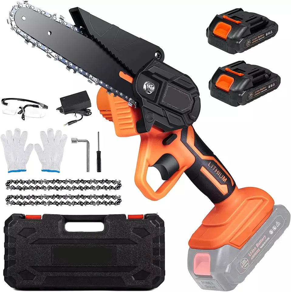New OEM portable 4 6 inch stroke Electric pruning Battery Chain saw Portable Cordless Mini lithium battery chainsaw