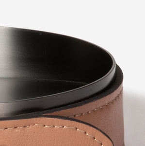 Cenicero moderno hecho a mano de cuero de <span class=keywords><strong>vaca</strong></span> de acero inoxidable personalizado verde oscuro con logotipo personalizado - Product Image 4