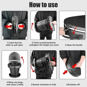 휴대용 화장실을 접히는 성인을 위한 차/배/하이킹/긴 여행/바닷가 야영 여행 화장실 변기를 위한 격상된 휴대용 화장실