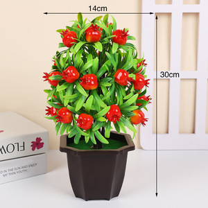 ต้นไม้ประดิษฐ์ ต้นไม้ปลอม ดอกไม้ประดับ ต้นบอนไซปลอม ตกแต่งห้องนั่งเล่น ผลไม้เสริมสิริมงคล ต้นไม้ปลอมในกระถาง - Product Image 3