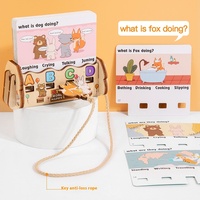 Carte de décryptage de mot de dessin animé en bois Montessori correspondant aux jeux de puzzle activités d'apprentissage préscolaire jouets éducatifs pour les enfants