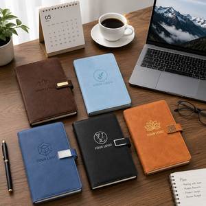 Custom <b>A5</b> Magnetic Buckle Soft Leather Journal Diary Notebook Printed Brand Logo Diary <b>Notepad</b> Note Book PU Leather Notebook - Product Image 2