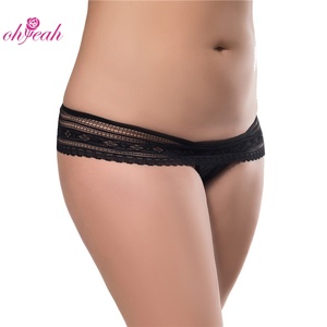 Braguitas de Encaje Negro Sexy con Espalda de Encaje para Mujer, Ropa Interior Femenina Suave y Transpirable con Buena Elasticidad, Lencería Femenina <span class=keywords><strong>en</strong></span> Oferta - Product Image 1