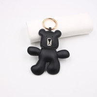Porte-clés pendentif mini ours en peluche de dessin animé pour sac à dos femme, luxueux, doux et mignon
