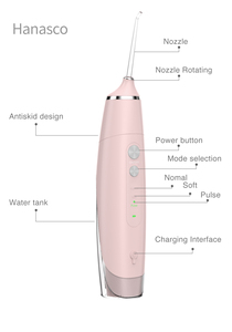 Vandhouse — irrigateur buccal, Jet d'eau, Rechargeable avec chargeur USB, pour le nettoyage des dents et de la santé buccale - Product Image 2