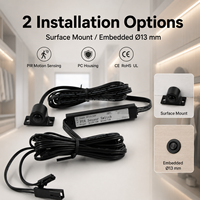 Détecteur de mouvement PIR pour couloir et escalier, série N, 12V/24V, contrôle d'éclairage LED en ligne, montage encastré 13mm, N38B-22