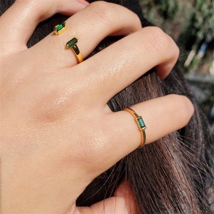 Joyería personalizada <span class=keywords><strong>12</strong></span> meses piedra <span class=keywords><strong>de</strong></span> nacimiento anillo abierto 18K oro colorido circón anillo <span class=keywords><strong>de</strong></span> acero inoxidable ajustable dedo regalo - Product Image 5