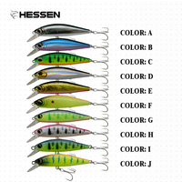 Leurre Minnow PVC OEM 55mm/75mm 4.5g/8.5g Design Mouchette Artificielle pour Pêche en Mer (Perche, Brochet) Lancer Longue Distance Coulant