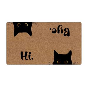 Tapis de porte en imitation fibre de coco Vast Ocean, 18x30 pouces, motif chat de dessin animé, lavable, grattoir à boue, pour intérieur et extérieur - Product Image 1