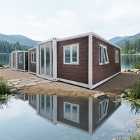 Maison conteneur pliable et extensible en acier de 20 pieds, conforme aux normes australiennes, 2 chambres, avec applications hôtelières et bureautiques
