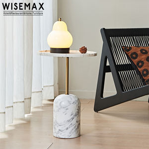 WISEMAX FURNITURE Maison italienne de luxe dans le hall d'un hôtel Café Table à thé Marbre naturel Table d'appoint ronde pour le salon - Product Image 4