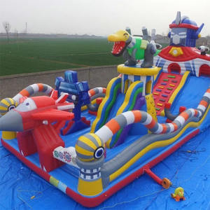 Château gonflable géant pour enfants avec toboggan, vente en gros, usage commercial, Super Wings, extérieur - Product Image 1