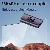 Extensor OTG USB4 C a C Hembra, PD 3.1 240W 80Gbps 16K 60HZ, Carga Rápida, Adaptador de Aleación de Aluminio