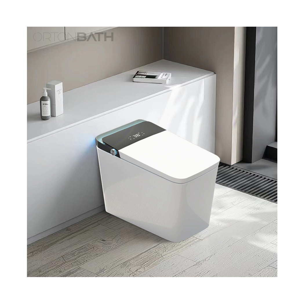 ORTONBATHS Bathrooms Modern Elongated Toilet with Warm Water Dual Auto Flush Electric Smart Toilet One Piece Bidet Toilet