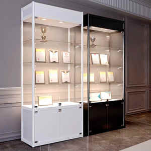 Vitrine de présentation en verre sur mesure, vitrine <span class=keywords><strong>noire</strong></span> pour magasin de tabac, comptoir avec éclairage LED, vitrine de <span class=keywords><strong>pharmacie</strong></span> avec éclairage LED - Product Image 2