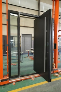 <span class=keywords><strong>Porte</strong></span> blindée en alliage d'aluminium à axe décalé, cadre renforcé <span class=keywords><strong>de</strong></span> sécurité robuste, charnières silencieuses, design extérieur moderne pour l'extérieur - Product Image 4