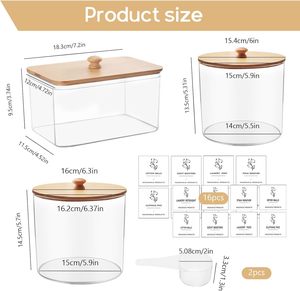 3 Pack Large <b>Plastic</b> Organizer Laundry Room Detergent Storage Organization and <b>Container</b> Jars with Lids - Product Image 3