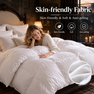 Edredom de Plumas de Ganso Branco 95% 1500g Extra Quente com Divisórias Acolchoadas Macio e Volumoso Tamanho King Hotel Casa OEM ODM - Product Image 6
