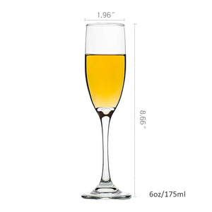 Flûtes à <span class=keywords><strong>champagne</strong></span> personnalisées avec logo, coupes à pied transparentes de 6 oz pour mariages et fêtes - Product Image 2