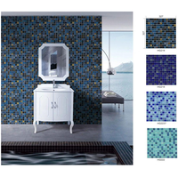 Carrelage en mosaïque de verre bleu classique moderne de luxe, carreaux de porcelaine brillants, parquet carré, décoration murale d'hôtel, utilisation intérieure