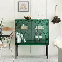 Buffet de rangement moderne en acrylique translucide à motif arqué, couleur personnalisée, pour salon de luxe ou école