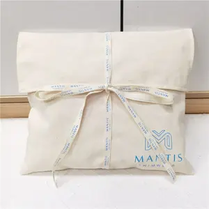 Chuanghua White Cotton Fabric Envelope Packaging Bags Flap Handbag Cover Dust Bag For Swimwear Clothes