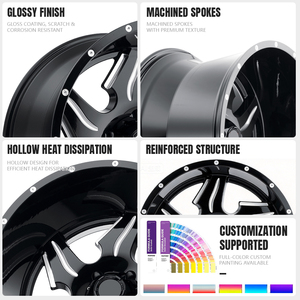 ล้อแม็กซ์อะลูมิเนียมฟอร์จสีดำ SPEED MEGA สำหรับรถกระบะ SUV ขนาด 26x12J/14J อะไหล่แต่ง ปรับปรุงใหม่ หน้าล้อกลึง CNC - Product Image 2