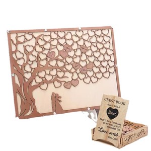<span class=keywords><strong>Libro</strong></span> de Visitas Alternativo para Bodas, <span class=keywords><strong>Libro</strong></span> de Visitas para Recepción de Boda con Corazones de Madera, Letreros para <span class=keywords><strong>Libro</strong></span> de Visitas - Product Image 5