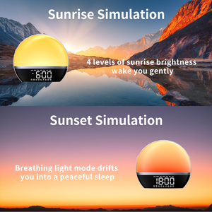 Reloj Despertador con Simulación de Amanecer y Atardecer, Luz de Despertador para una Vida Saludable - Product Image 6