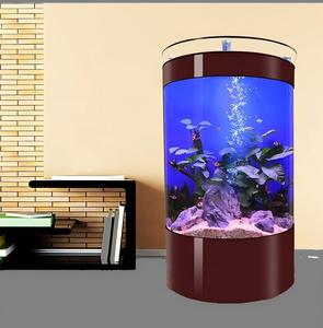 大型超白玻璃亚克力底座无过滤器落地水族箱，适合家庭客厅办公室使用 - Product Image 4