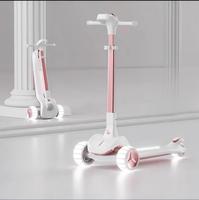 Trottinette en métal pour enfants avec lumières LED, hauteur réglable sur 6 niveaux, trottinette pliable portable pour les enfants de 3 à 12 ans, voyages en plein air
