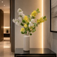 Branche de fleur d'osmanthus artificielle blanche en soie pour vase, décoration de table de mariage, vente en gros