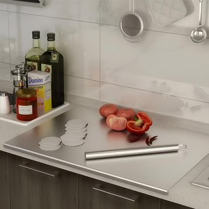 Planche à découper en acier inoxydable 304 pour la cuisine, grande planche à <span class=keywords><strong>pain</strong></span> en forme de L, planche à découper double face pour la cuisson, la viande et les légumes - Product Image 1