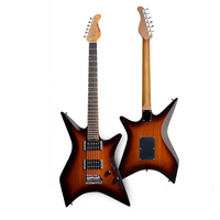 Gitar Elektrik Kustom Berkinerja Tinggi dengan Body Exotic Star dan Pickup Dual Humbucker untuk Rock